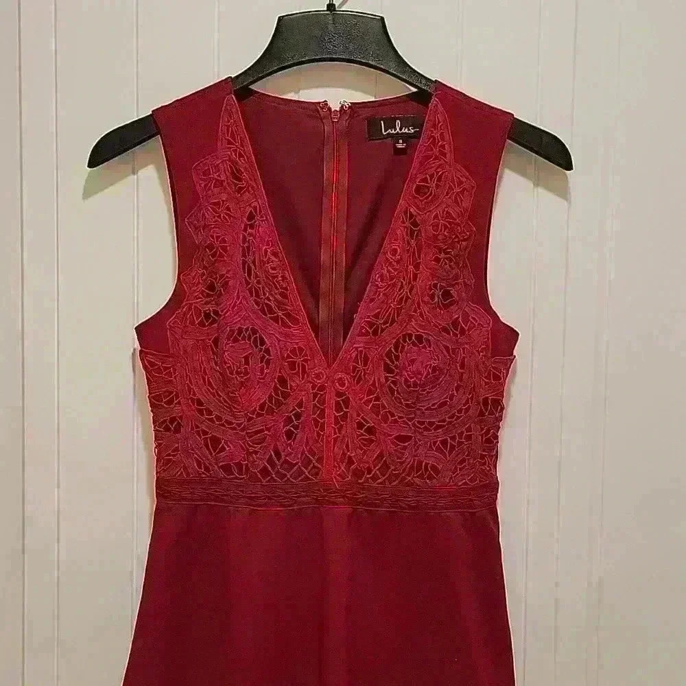 Lulus Florentia Crochet Lace Skater Dress Size Small - Picture 7 of 7